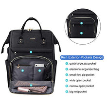 Carica l&#39;immagine nel visualizzatore di Gallery, LOVEVOOK Zaino Donna per PC Portatili, Laptop Portatile 15,6, Nero