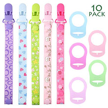 Carica l&#39;immagine nel visualizzatore di Gallery, Clip per Ciuccio e Silicone Pulsante Anello, Gnews 5 pc Catena...