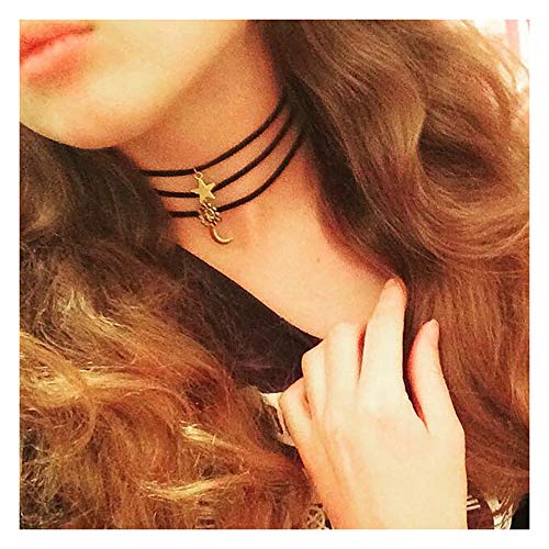 Anglacesmade - Collana girocollo in pelle con ciondolo a forma di stella,... - Ilgrandebazar