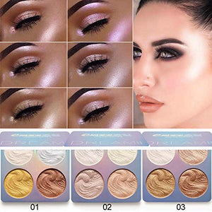 Shimmer Highlighter Powder Palette,Tavolozza illuminante L'evidenziatore A2 - Ilgrandebazar