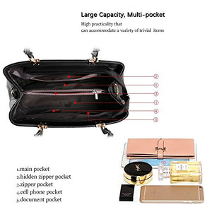 URAQT Borsa a Mano Donna, Borse a Spalla Donna in PU Pelle, #3 Grigio