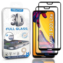 Carica l&#39;immagine nel visualizzatore di Gallery, N NEWTOP Pellicola 3D FULL Compatibile con Huawei P20 Lite, GLASS FILM 0.4mm 9H Vetro Temperato Protezione Completa Full Screen Totale Bordi Schermo Display Anti Urto (Nera, 2)