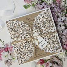 Carica l&#39;immagine nel visualizzatore di Gallery, Bianco partecipazioni matrimonio taglio laser fai da te inviti matrimonio... - Ilgrandebazar