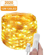Carica l&#39;immagine nel visualizzatore di Gallery, Stringa Luci LED USB, Litogo 12M 120LED Catena Luminosa Filo Rame Ghirlanda...