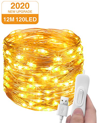 Stringa Luci LED USB, Litogo 12M 120LED Catena Luminosa Filo Rame Ghirlanda...