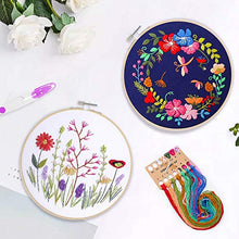 Carica l'immagine nel visualizzatore di Gallery, ZWOOS Kit Ricamo Starter, Set Ricami Floreali Strumento 2 Pezzi