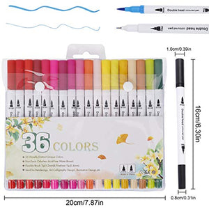 Pennarelli Acquarelli Colore Brush Pen Doppio 36 Pezzi con Punta 36 Colori - Ilgrandebazar