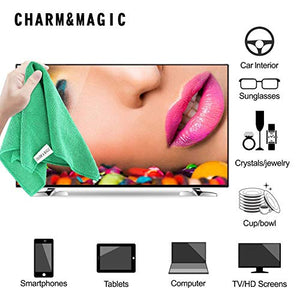 CHARM & MAGIC Asciugamani In Microfibra Per Pulizia Super 40 x 40CM, Verdi - Ilgrandebazar