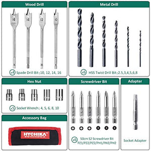 Trapano Avvitatore Batteria 12V, HYCHIKA a 30N .m Mas,...
