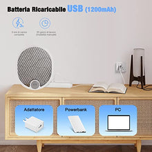 Carica l'immagine nel visualizzatore di Gallery, LCMOM Racchetta Zanzare Elettrica Ricaricabile 2200-4000V, 2 In 1 USB Pieghevole Racchetta Antizanzare con Luce UV, Scacciamosche Elettrico Racchetta Mosche Elettrica per Interni E Estern