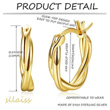Carica l'immagine nel visualizzatore di Gallery, Sllaiss, piccoli orecchini a cerchio intrecciati in argento Sterling S925,... - Ilgrandebazar