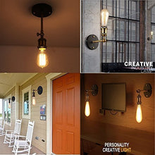 Carica l&#39;immagine nel visualizzatore di Gallery, Lampade da parete, E27 Vintage Applique parete Interno Regolabile Testa...