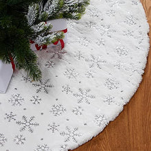 Carica l'immagine nel visualizzatore di Gallery, Bozvloh 120cm Gonna Albero di Natale Bianco Tappeto Albero di Natale Gonna Base di Natale Decorazione Capodanno casa Festa Forniture
