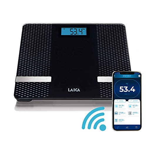 Laica PS7002 Smart Bilancia Pesapersone Elettronica, iOS 10+/Android 6.0+ - Ilgrandebazar