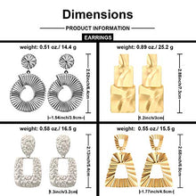Carica l&#39;immagine nel visualizzatore di Gallery, 9 Paia Metallico Geometrico Orecchini a Bottone Sollevato Design... - Ilgrandebazar