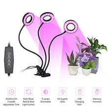 Carica l&#39;immagine nel visualizzatore di Gallery, Lampada per Piante,Tomshine 3 Testa Luci Crescita Grow 27W 54LED...