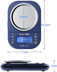 ACCUWEIGHT 255 Mini Bilancia di Precisione Digitale per Cucina Gioielli Oro Bilancia Tascabile Elettronica 300g/0,01g con Tara e Calibrazione Alimenti Pesa Bilance