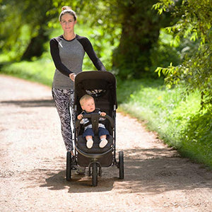 Hauck Rapid 3 Passeggino a 3 Ruote da 0 Mesi a 25 kg, Pieghevole, Nero