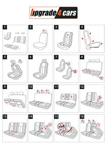 Upgrade4cars Copri-sedili Auto Universale Grigio Nero Set Copri-Sedile... - Ilgrandebazar