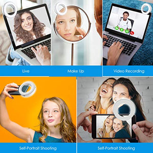 Criacr Luce per Selfie, Cellulare con ad Anello, 40 LED + 2 Pezzi