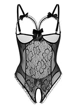 Carica l'immagine nel visualizzatore di Gallery, iMixCity Donna Pizzo Lingerie Esotico Tuta Babydoll Ad Anello Aperto...