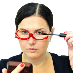 Occhiali per il Make up con Lente Reversibile| Occhiale Diottrie +4.0, Rosso - Ilgrandebazar