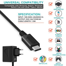 Carica l&#39;immagine nel visualizzatore di Gallery, Nintendo Switch AC Adapter, Alimentatore PD Tipo-C Adattatore, Nero