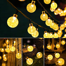 Carica l'immagine nel visualizzatore di Gallery, HALOY Catena Luminosa Esterno Solare 11.5M/37.7Ft 60 LED Luci a Forma di Globo di Cristallo Impermeabile IP65 Catena Luci Esterno Energia Solare Luci da Esterno e Interno per Natale Partito