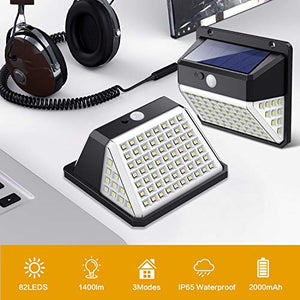Luce Solare Esterno, Yacikos Super Luminoso【270º Illuminazione 】82 LED... - Ilgrandebazar
