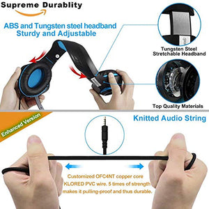 Beexcellent GM-1, Cuffie Gaming con microfono da Gioco Bass Nero/Blu