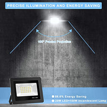 Carica l'immagine nel visualizzatore di Gallery, 20W Faretto Led da Esterno 2 Pezzi, Realky Potenti Faretti Led Esterni 2000LM, 24 LED 6500K Bianca Fredda Faro led esterno IP65 - Fari Led Interna ed Esterna per Giardino, Cortile, Garage, Pareti