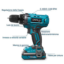 Carica l&#39;immagine nel visualizzatore di Gallery, ORFELD Trapano Avvitatore Batteria, Leggerezza a Batteria con...
