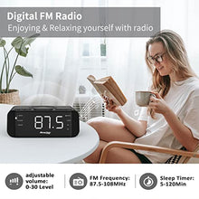 Carica l'immagine nel visualizzatore di Gallery, Reacher Radiosveglia digitale con Ricarica Senza fili-porta USB,Grande Display LED Regolabile,Timer per il sonno,2 suoni di Sveglia,Volume Regolabile,12/24H,Orologio FM moderno per camere da letto