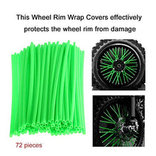Carica l'immagine nel visualizzatore di Gallery, ZARRS Copriraggi,72 Pack Cannucce Copri Raggi Spoke Skins per Moto Dirt Green - Ilgrandebazar