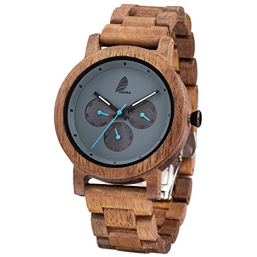 Orologio da Uomo e donne in Legno, CZOKA Noce nero naturale/oliva Acacia - Ilgrandebazar