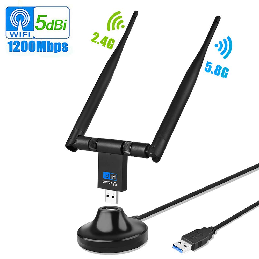 Adattatore WiFi USB 3.0 Scheda di rete 1300Mbps Dual Band 2.4G/5GHz Trasmettore ricevore wireless Bluetooth 4.2 per PC desktop portatile  7