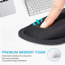 Carica l'immagine nel visualizzatore di Gallery, TECKNET Tappetino Mouse Polso Impermeabile, Pad Ergonomico con S, Nero