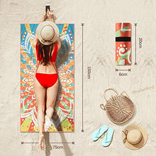 Carica l'immagine nel visualizzatore di Gallery, AtailorBird Telo Mare Grande Asciugamano da Spiaggia in 150x75cm, Modello 4