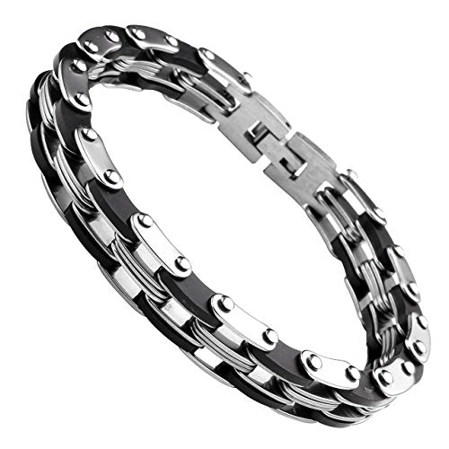 Jovivi Bracciale in Acciaio Inossidabile Catena Pesante Moto Link... - Ilgrandebazar