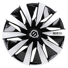 Carica l&#39;immagine nel visualizzatore di Gallery, Sparco SPC1491BKSV Copriruota, Nero/Argento, 14&quot;, Set di 4 Nero/Argento
