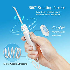 Idropulsore Dentale con 8 Beccucci Multifunzione, Aquapik Irrigatore Bianco