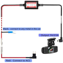 Carica l'immagine nel visualizzatore di Gallery, Dash Cam Kit 12V a 5V, DC 12V–24V auto Cavo di Ricarica Kit per Guida Record Camera, Navigatore GPS, Radar Detector(Mini USB)