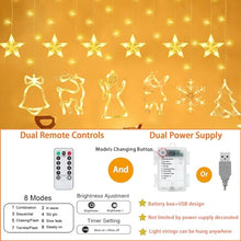 Carica l'immagine nel visualizzatore di Gallery, YeahBoom 138 LED Luci di Natale Esterno Interno,3.5M Stringa di Luci Impermeabili,8 Modalità Stringa,Bianca Caldo Natale Luci Stringa,Catena Luminosa Decorazione per Natale,Finestra e Matrimonio
