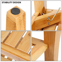 Carica l&#39;immagine nel visualizzatore di Gallery, JingPeng - Panca da doccia in legno di bambù, ideale per interni ed esterni...