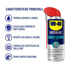 Carica l'immagine nel visualizzatore di Gallery, WD-40 Specialist Grasso Bianco al Litio Spray con Sistema Doppia Posizione, 400 ml