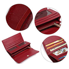 Carica l&#39;immagine nel visualizzatore di Gallery, Portafoglio Pelle Donna, OURBAG Portafogli Donna Grandi, Bloccaggio Rosso
