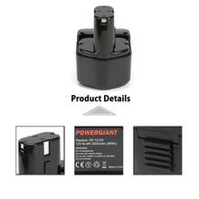 Carica l&#39;immagine nel visualizzatore di Gallery, POWERGIANT 12V 3.0Ah Ni-Mh Batteria per Hitachi 3.0AH EB1214S, Nero