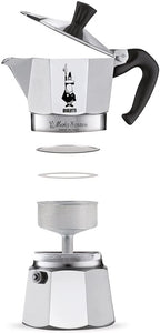 Bialetti Moka Express Caffettiera in Alluminio, Argento, 6 Tazze