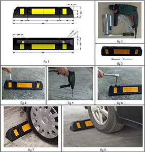 SNS SAFETY LTD RWS-225 Fermaruote in Gomma per Parcheggi Commerciali o... - Ilgrandebazar