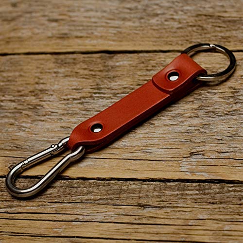 Rosso Moschettone catenine portachiavi in pelle, anello, con... - Ilgrandebazar